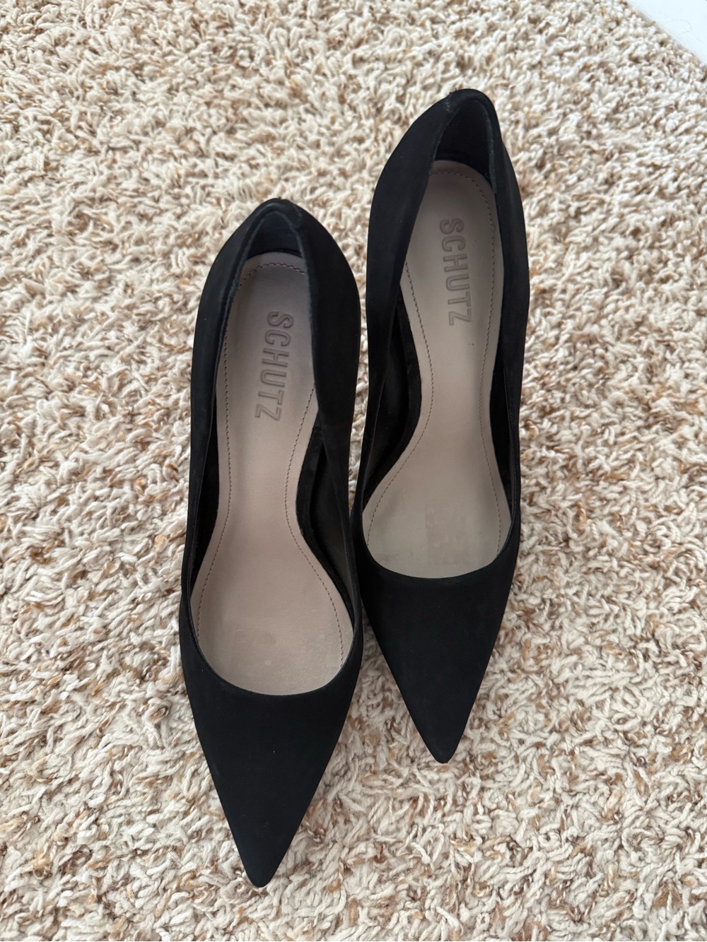 Schutz Black Suede Pumps Heels